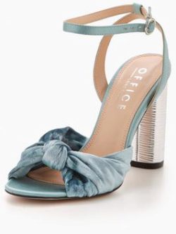 Office Natural Knot Heeled Sandal - Aqua